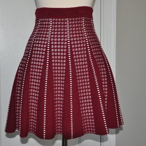 NEW! BCBG MaxAzria Red Wine Alpine Knit Mini Skirt XS